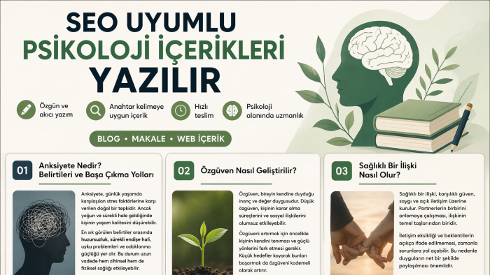 uzman olduğum  alanda SEO uyumlu blog ve makaleler yazarım