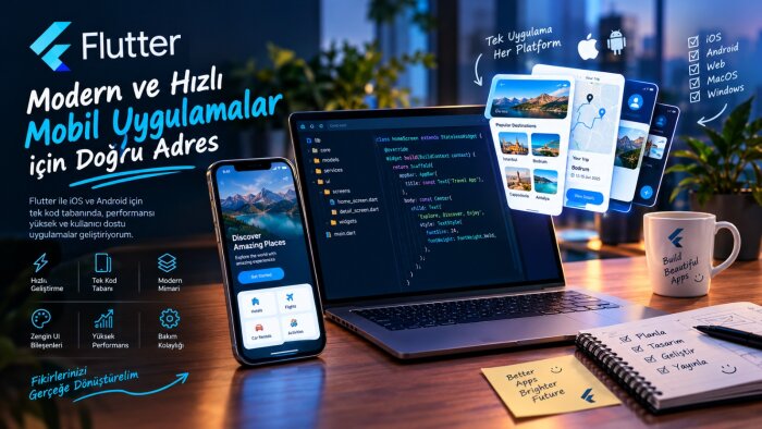 Flutter ile iOS ve Android mobil uygulama geliştiririm