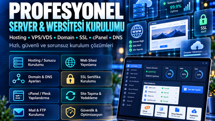 sunucu ve web sitesi kurulumunuzu yapabilirim