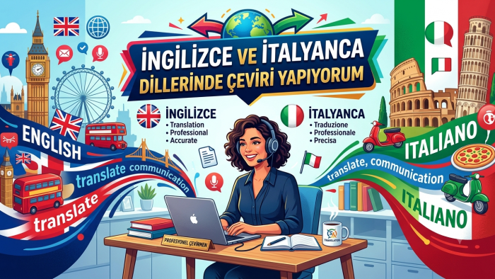 İngilizce ve İtalyanca dillerinde çeviri hizmeti verebilirim