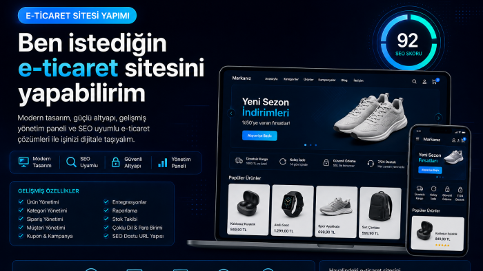 Seo uyumlu yapay zekâlı e-ticaret sitenizi yapabilirim