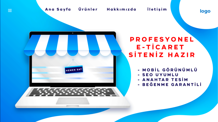 profesyonel anahtar teslim e-ticaret sitenizi tasarlıyorum