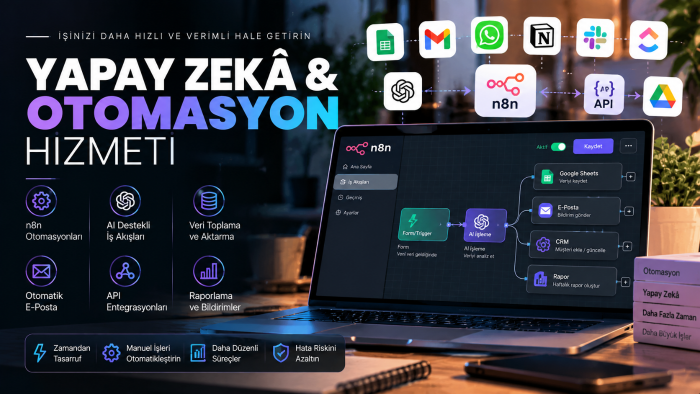işletmenize özel AI ve iş otomasyonları kurarım