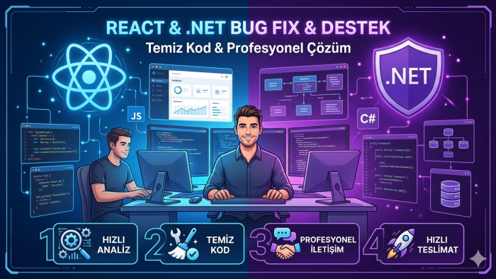 React ve .NET projelerinizdeki hataları hızla çözerim