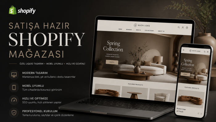 satışa hazır profesyonel Shopify mağazası kurarım