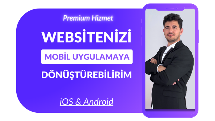 web sitenizi Android ve iOS uygulamaya (webview) çeviririm