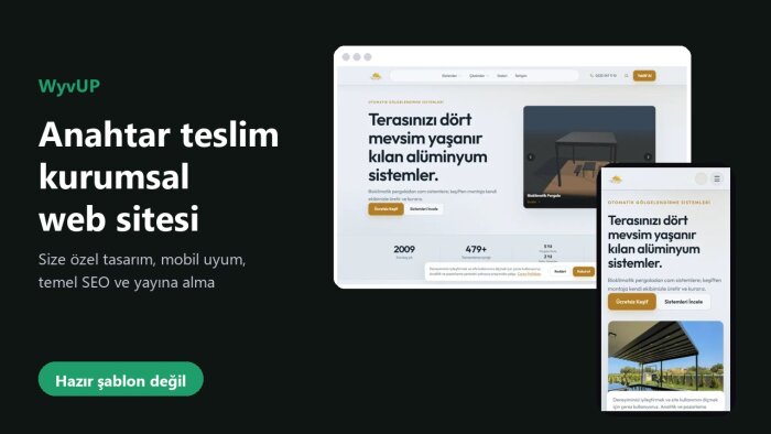işletmeniz için anahtar teslim kurumsal web sitesi yaparım