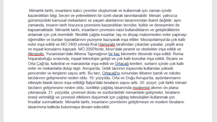 bir konu hakkında istenilen kelimede metin yazıyorum