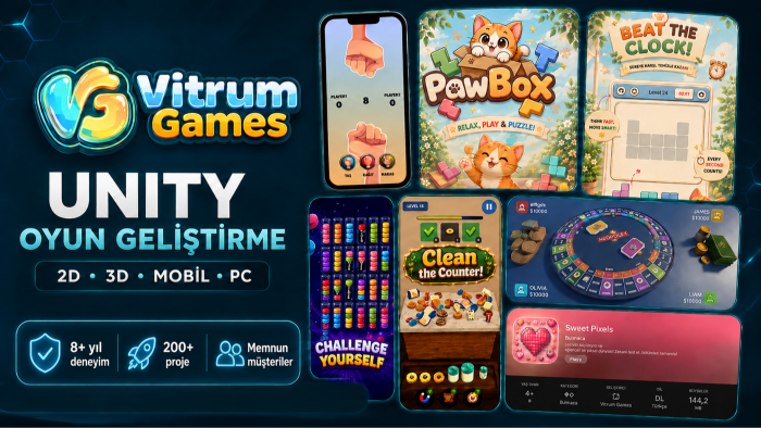 Unity ile profesyonel 2D ve 3D oyun geliştirebilirim