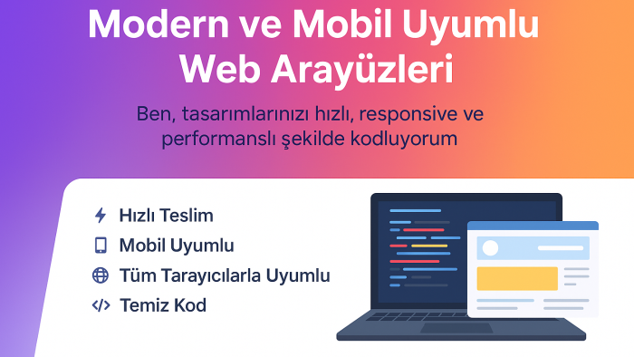 tasarımlarınızı modern, responsive bir şekilde geliştiririm