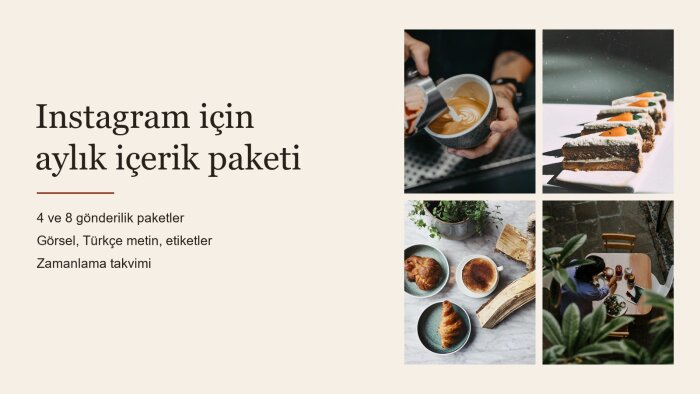 Instagram için aylık görsel ve metin paketi hazırlarım