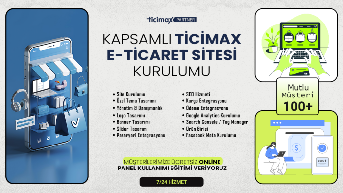 Ticimax site kurulumu ve ticimax özel tema tasarımı yaparım