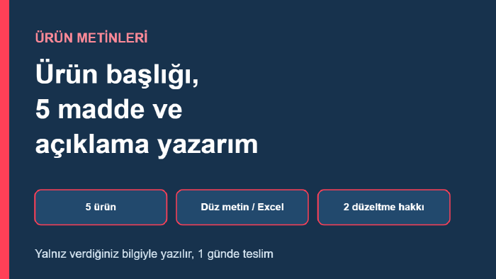 Trendyol ürün başlığı ve açıklamalarınızı yazarım