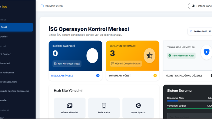 web frontend tasarıma kontrol paneli entegre ederim
