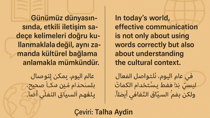 Türkçe, Arapça, İngilizce çevirmenlik yapabilirim