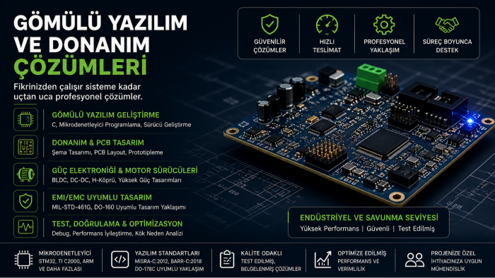 gömülü yazılım ve donanım çözümleri sunarım