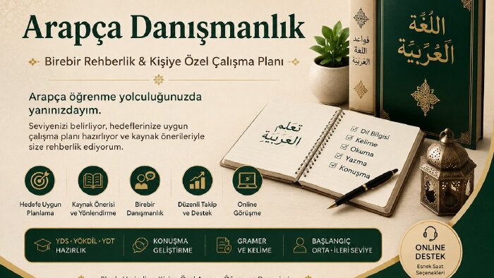  Arapça öğrenme konusunda danışmanlık ve rehberlik sunuyorum