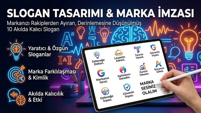 işletmeniz için akılda kalıcı ve özgün sloganlar üretirim