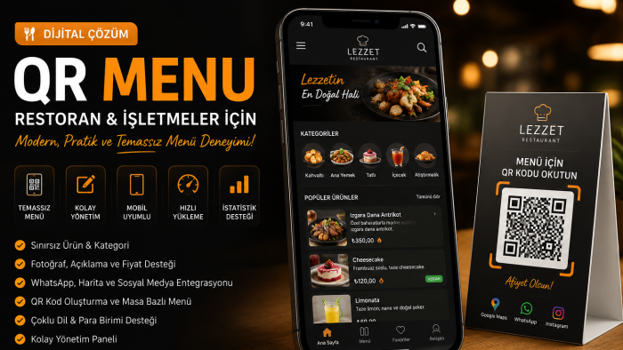 restoranlar ve işletmeler için responsive qr menü hazırlarım