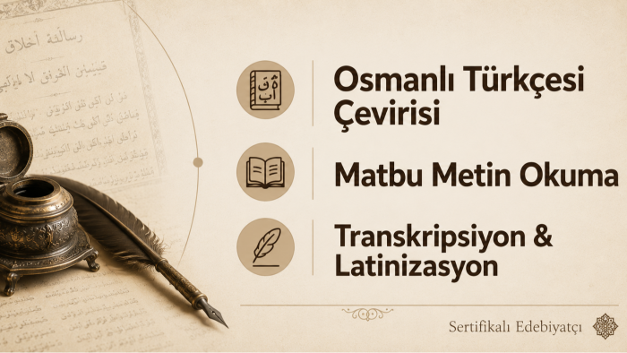 Osmanlı Türkçesi matbu ve rika metin çevirisi yaparım