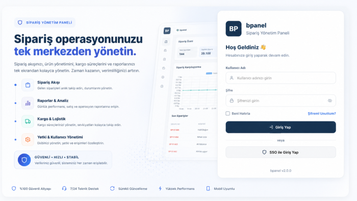 sipariş yönetim paneli hazırlayabilirim