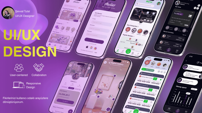 modern web ve mobil uygulama arayüzleri tasarlıyorum