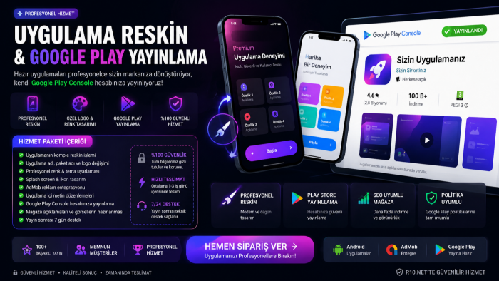 mobil uygulamalarınız için reskin yapıyorum