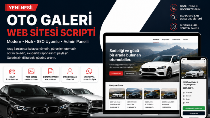 oto galerileri için özel yazılım geliştiriyorum