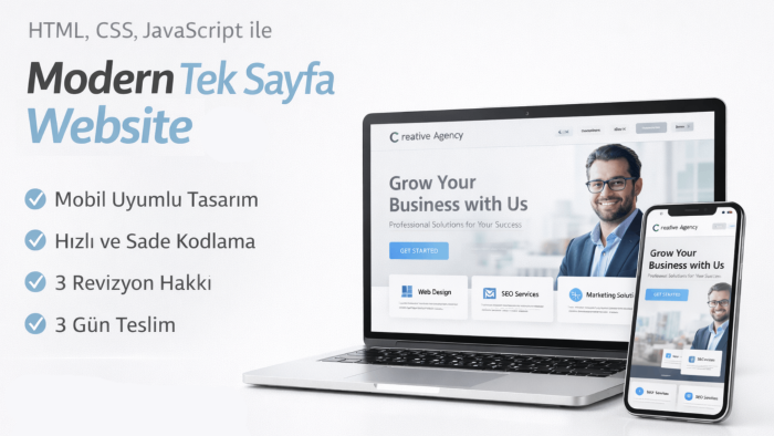 mobil uyumlu, modern ve kaliteli websiteler yapabilirim