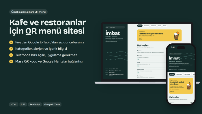 kafe ve restoranınız için QR menü sitesi hazırlarım
