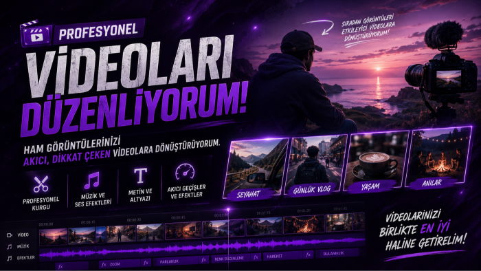 video düzenleme hizmeti sunuyorum