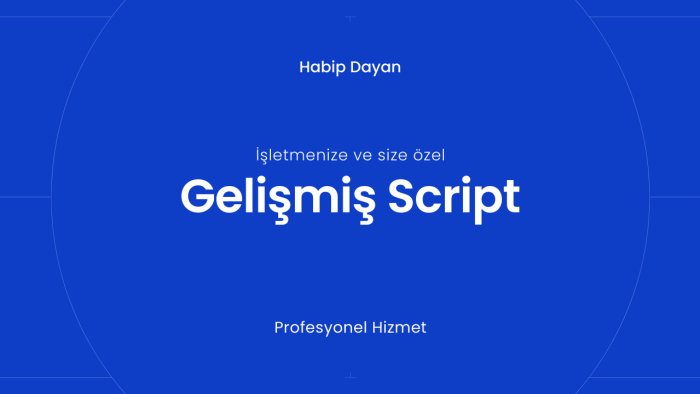 sizlere script geliştirebilirim