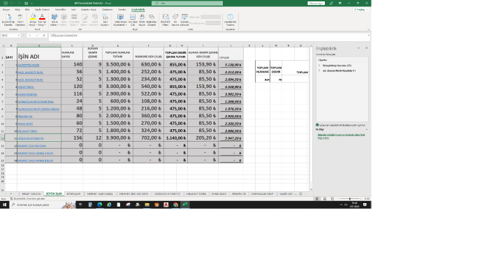 Excel ile aklınızdan geçen uygulamayı yapabilirim