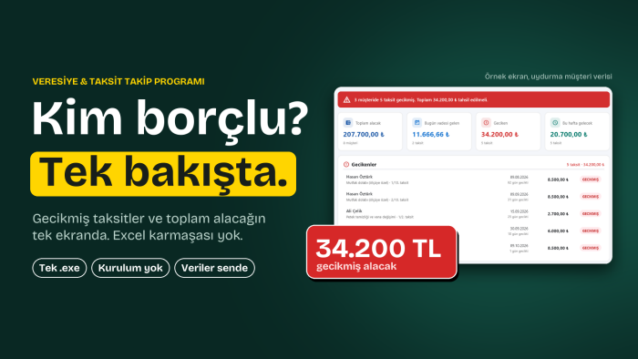 cari takip masaüstü uygulaması yapıyorum