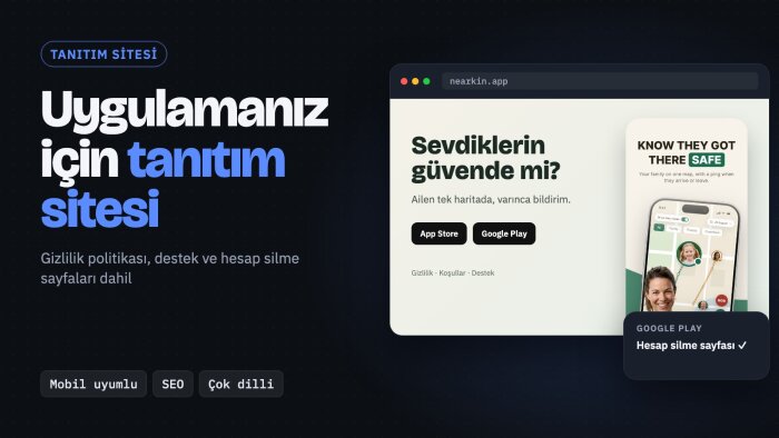 mobil uygulamanız için dönüşüm odaklı tanıtım sitesi yaparım