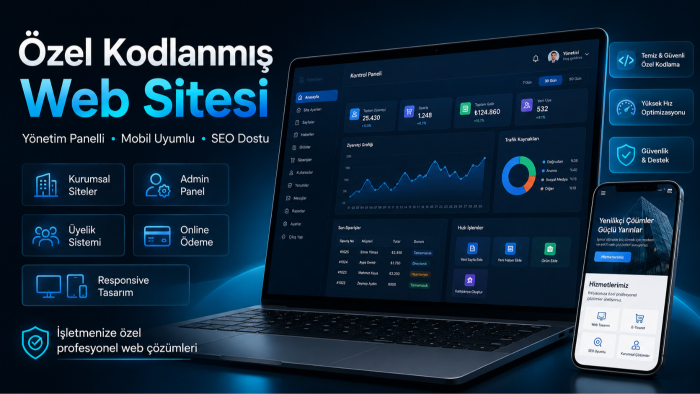işletmenize özel yönetim panelli web sitesi geliştiririm