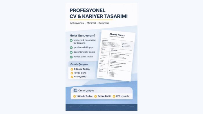 ats uyumlu profesyonel cv hazırlarım