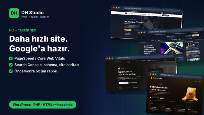 sitenizi hızlandırır, teknik SEO ile Google'a hazırlarım