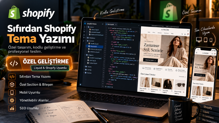 Shopify için sıfırdan özel tema geliştiririm