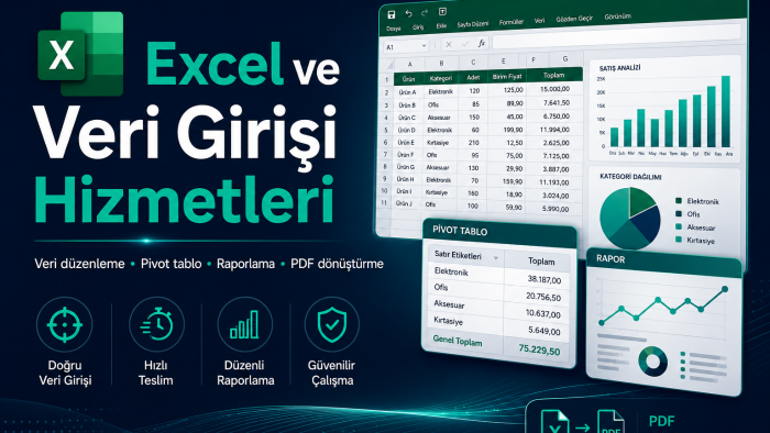Excel veri girişi ve veri düzenleme işlerinizi yaparım