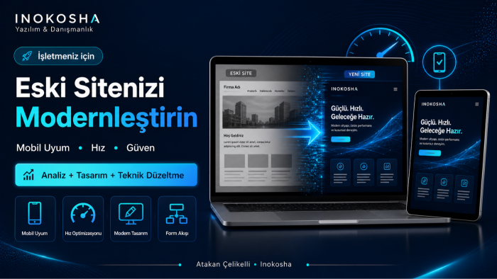 eski web sitenizi modern ve mobil uyumlu hâle getiririm