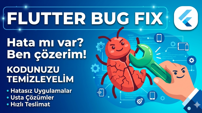 Flutter  & Dart projelerinizde bug fix yapabilirim