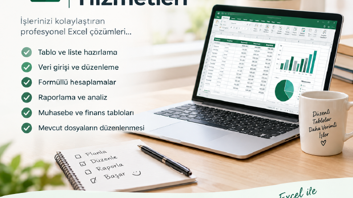 Excel tablo hazırlama, veri girişi ve raporlama tasarlıyorum