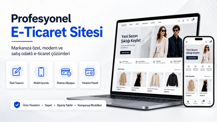 markanıza özel profesyonel e-ticaret sitesi geliştiririm