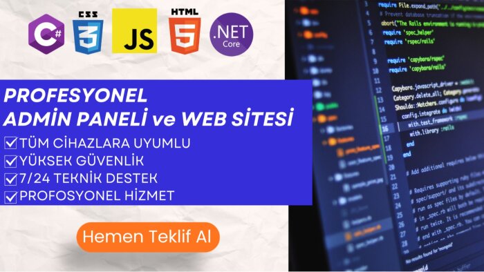 şirketinize özel yönetim panelli web sitesi yapabilirim