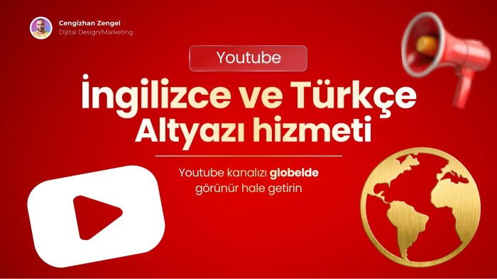 YouTube videolarınıza Türkçe ve İngilizce altyazı hazırlarım