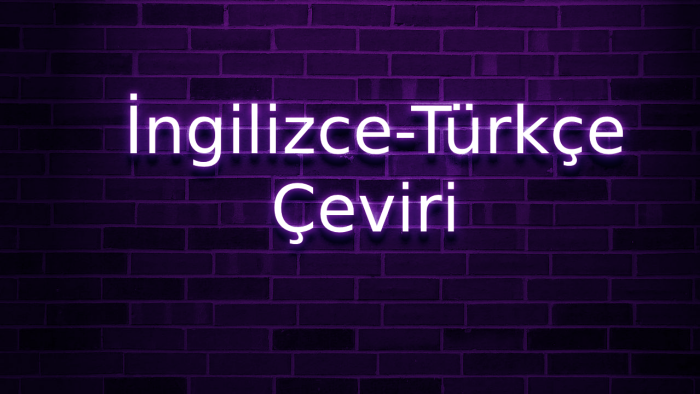 Türkçe-İngilizce çeviri yapıyorum