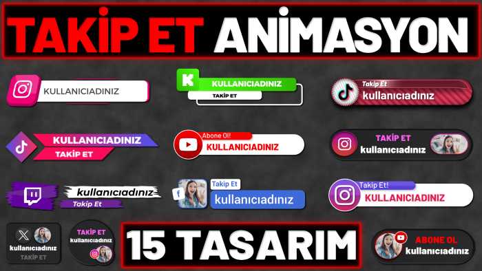 sosyal medya takip et animasyonları hazırlarım