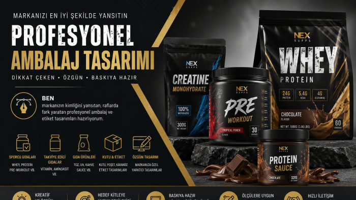 profesyonel ambalaj tasarımı ve ürün etiketi hazırlıyorum