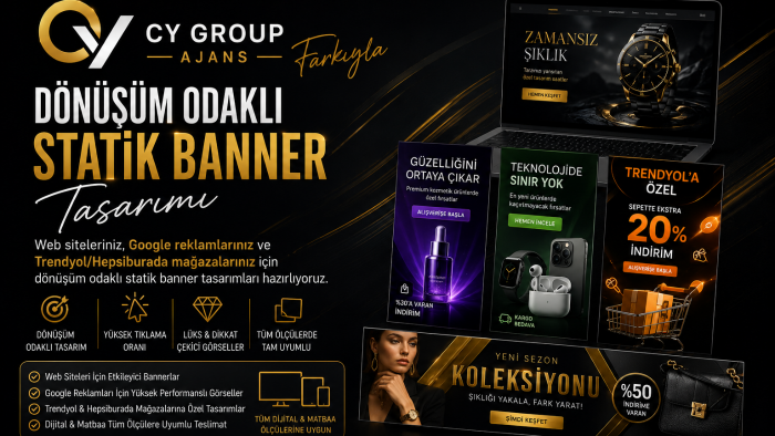 web siteniz ve reklamlarınız için statik banner tasarlarım